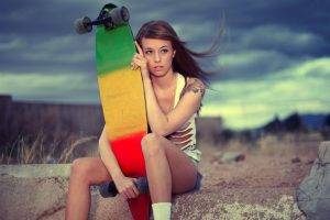women, Skateboard