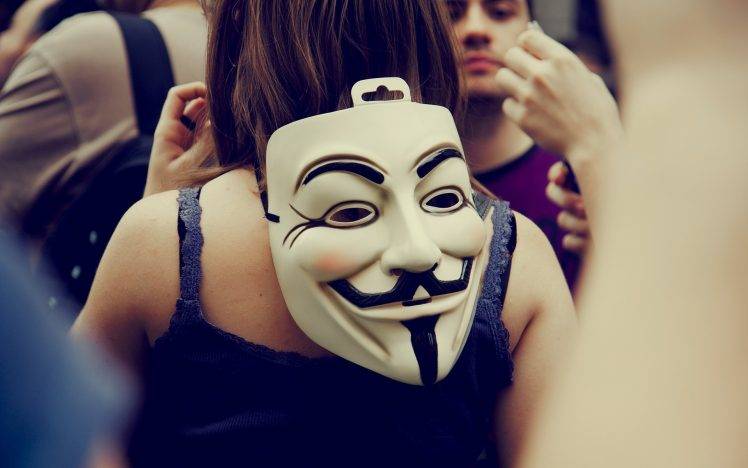 Anonymous, Guy Fawkes Mask, Back HD Wallpaper Desktop Background