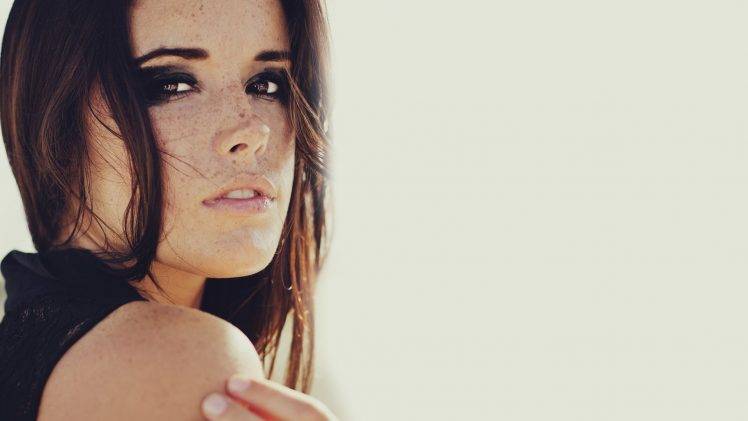 women, Brunette, Face, Freckles HD Wallpaper Desktop Background