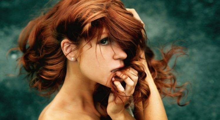 redhead, Sensual Gaze, Face, Hair In Face, Profile HD Wallpaper Desktop Background