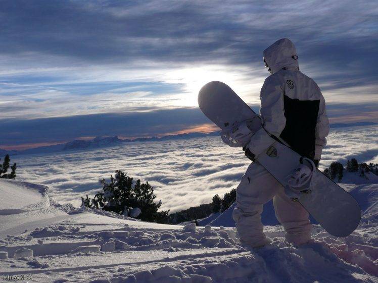 snow, Snowboarding, Clouds HD Wallpaper Desktop Background