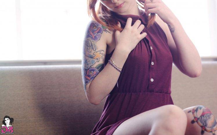 tattoo, Redhead, Women HD Wallpaper Desktop Background