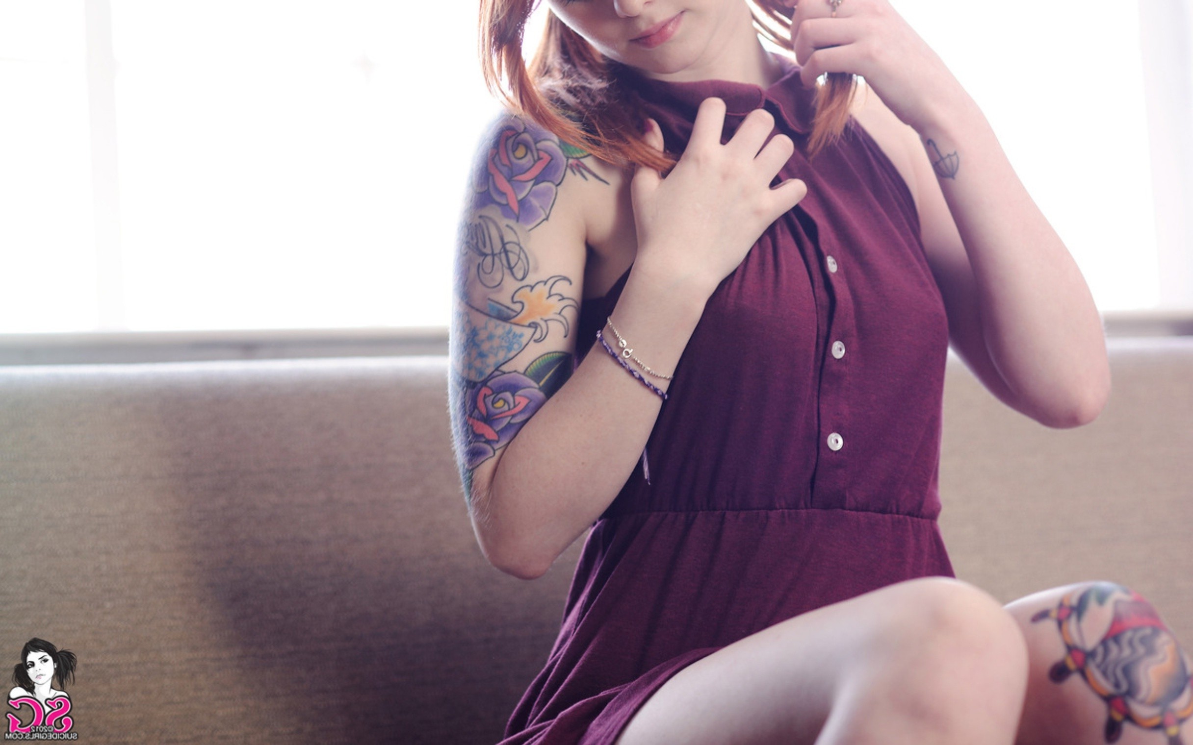 tattoo, Redhead, Women Wallpaper