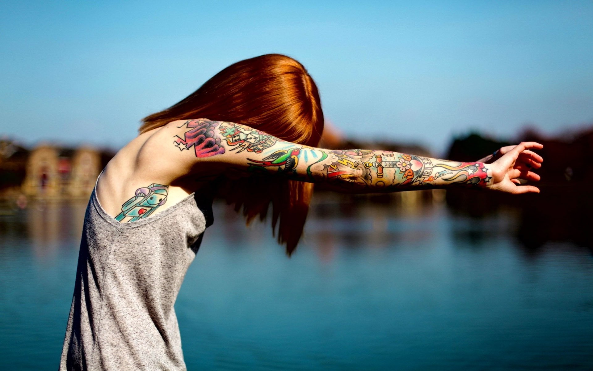 tattoo, Women, Redhead Wallpaper
