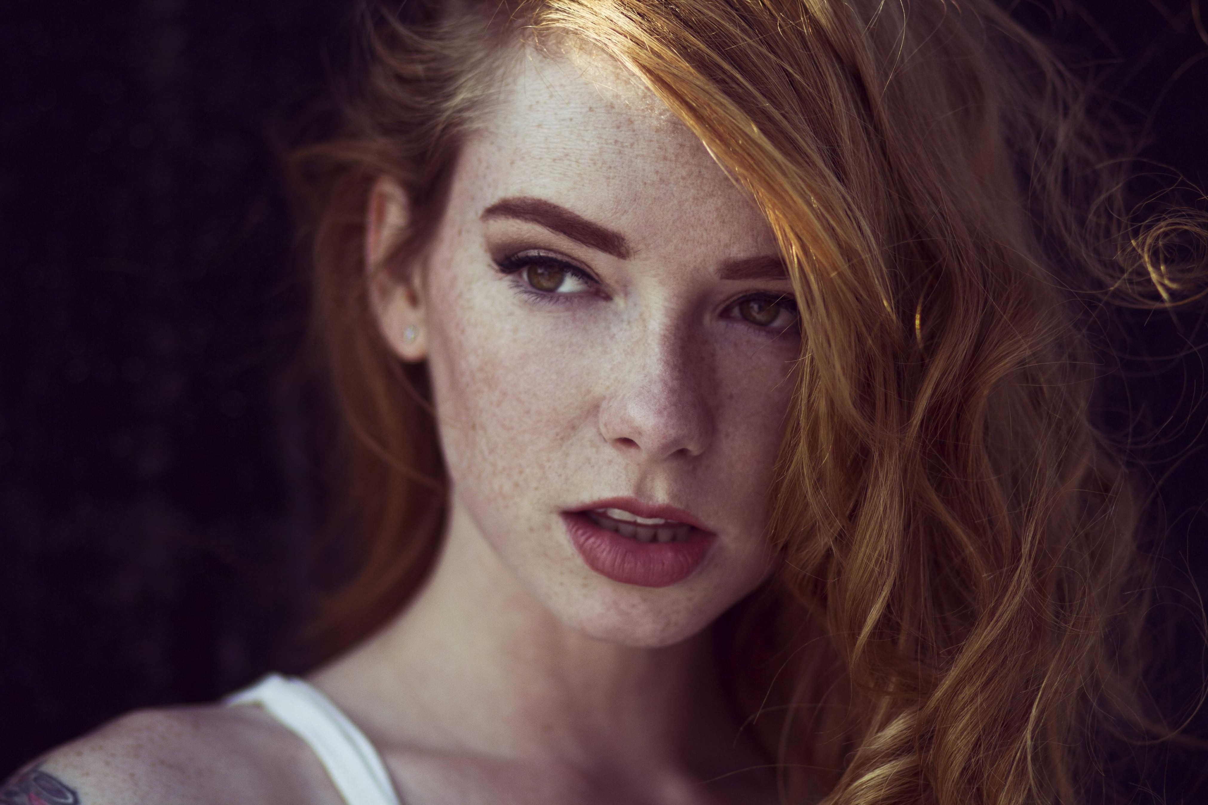 model, Women, Redhead, Face, Freckles, Hattie Watson Wallpaper