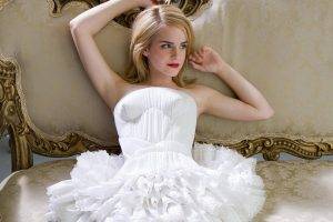 white Dress, Blonde, Emma Watson, Armpits