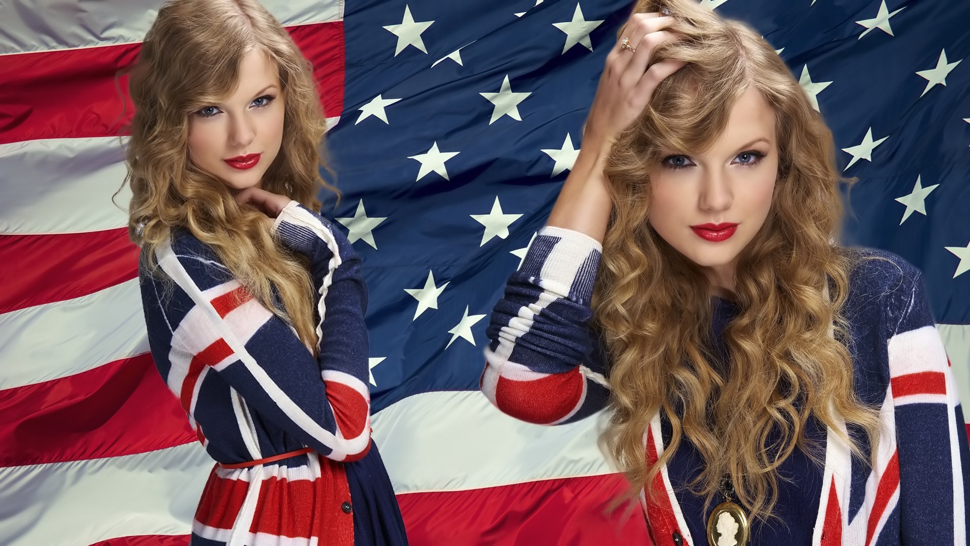 Taylor Swift, Women, American Flag, Blonde Wallpaper