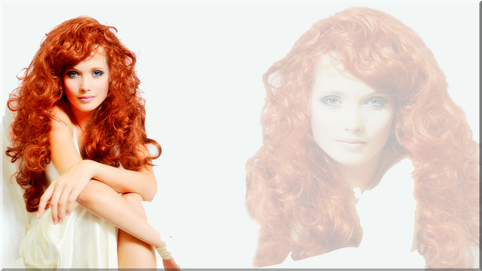 redhead, Women, Blue Eyes Wallpaper