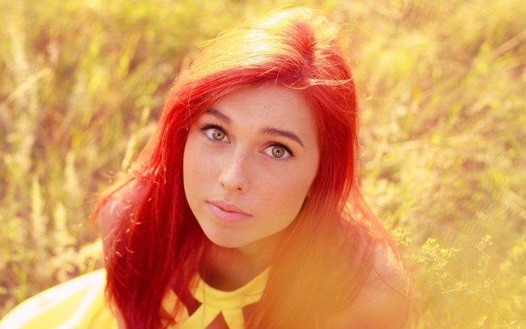 redhead, Women Outdoors, Green Eyes HD Wallpaper Desktop Background