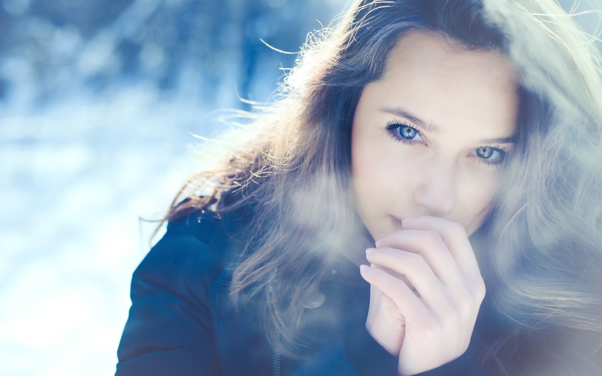 women, Blue Eyes, Long Hair, Face Wallpaper