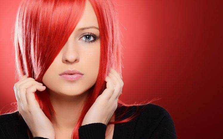 redhead, Lips, Eyes HD Wallpaper Desktop Background