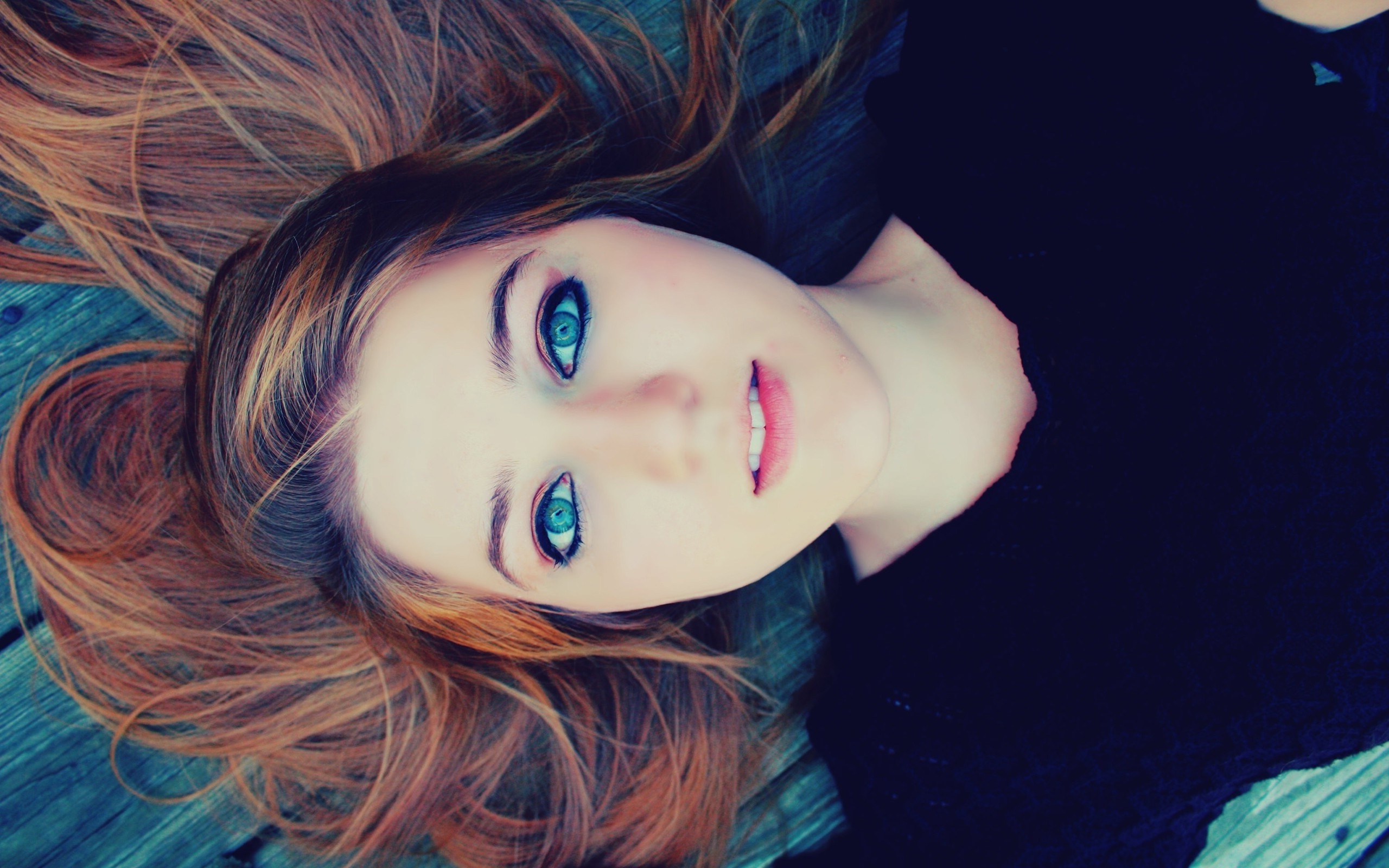redhead, Blue Eyes Wallpaper