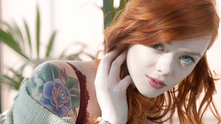 redhead, Women, Tattoo HD Wallpaper Desktop Background