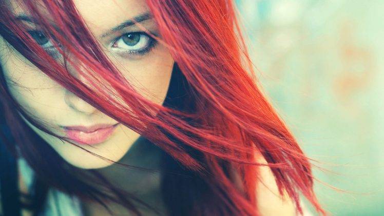 redhead, Hair In Face, Women, Face HD Wallpaper Desktop Background