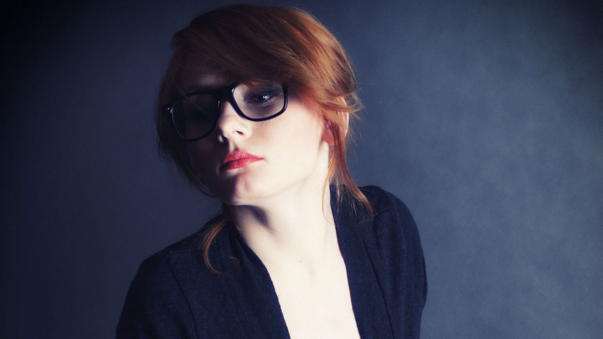 model, Women, Glasses, Redhead Wallpaper