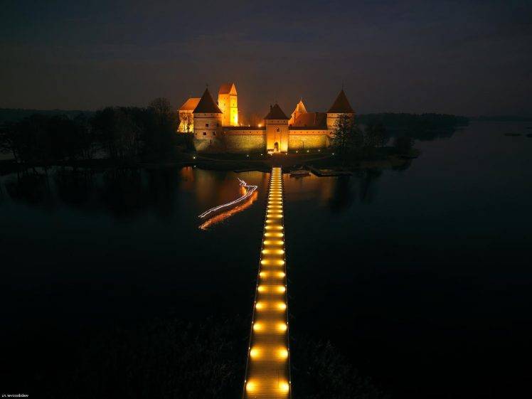 castle, Lake, Bridge HD Wallpaper Desktop Background