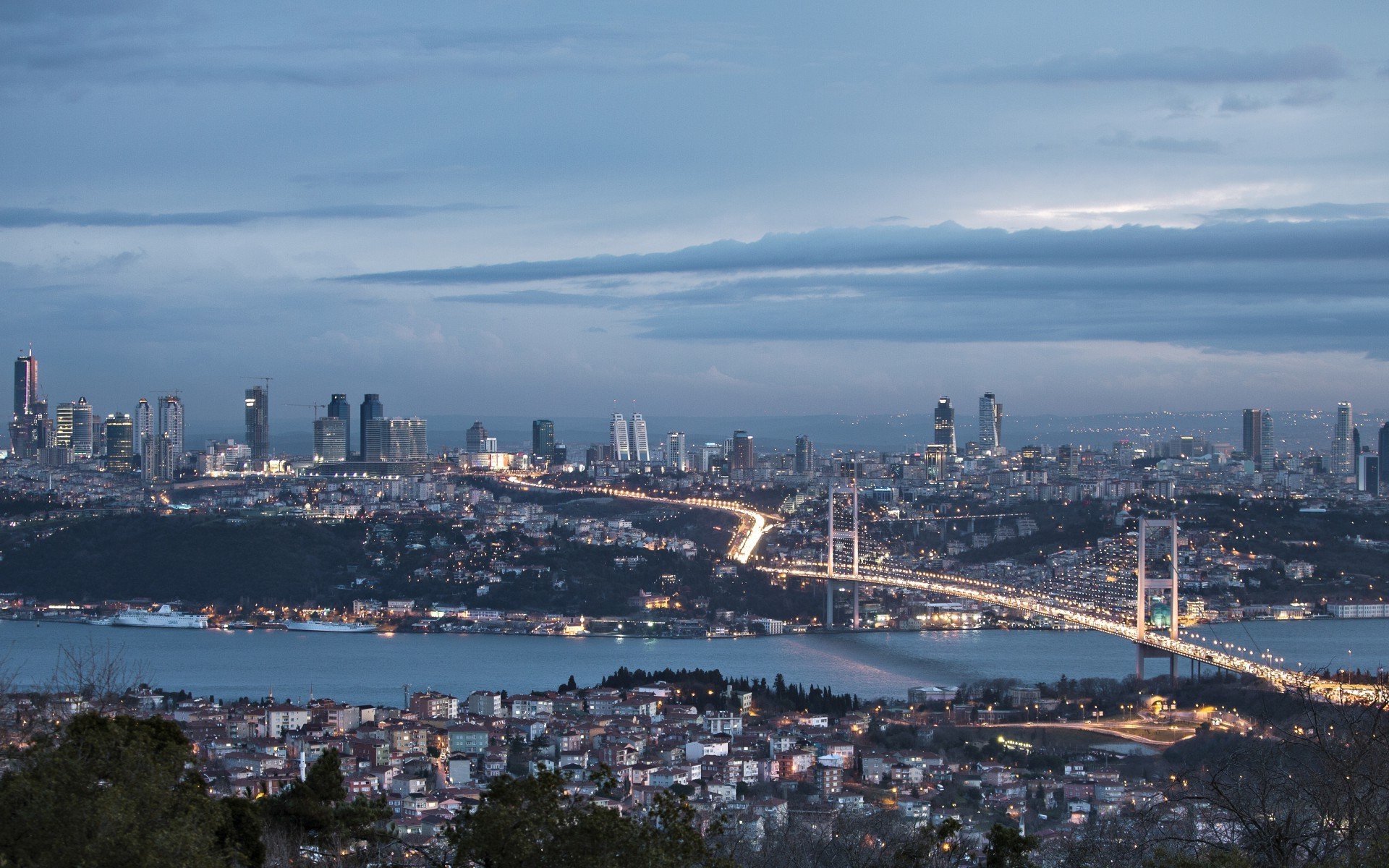 cityscape, Building, River, Bridge, Istanbul, Turkey Wallpaper