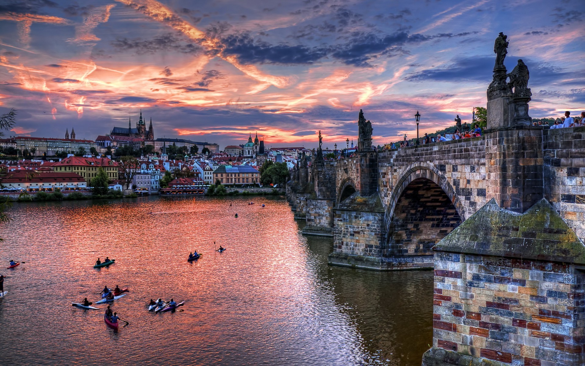 cityscape, Building, River, Czech Republic, Prague Wallpaper