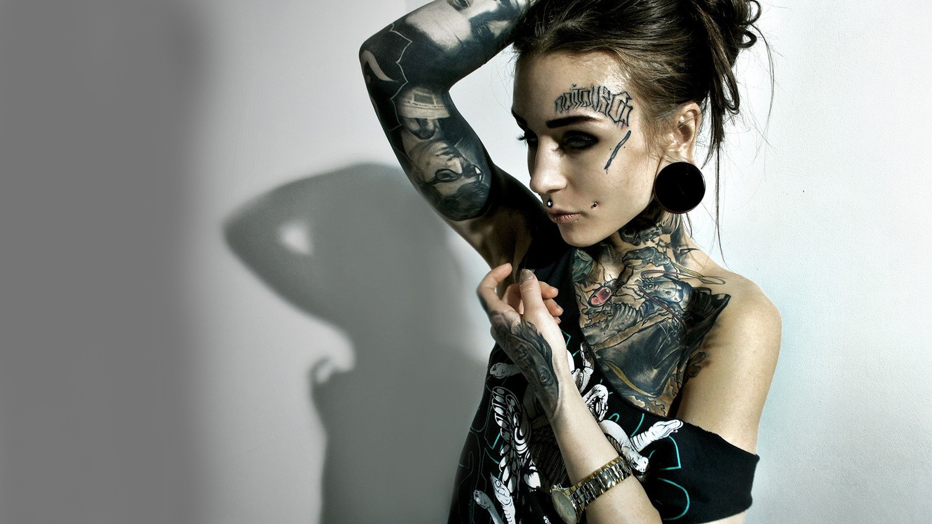 women, Tattoo, Monami Frost Wallpaper