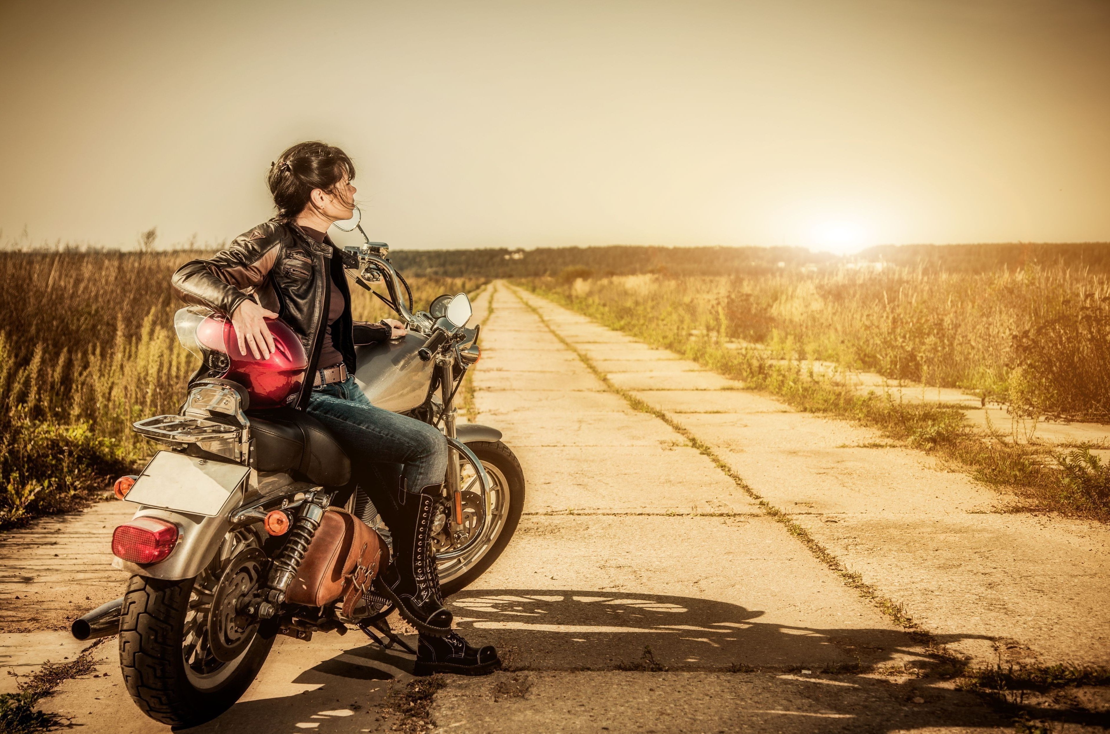 women Outdoors, Motorcycle, Cruiser, Women Wallpaper