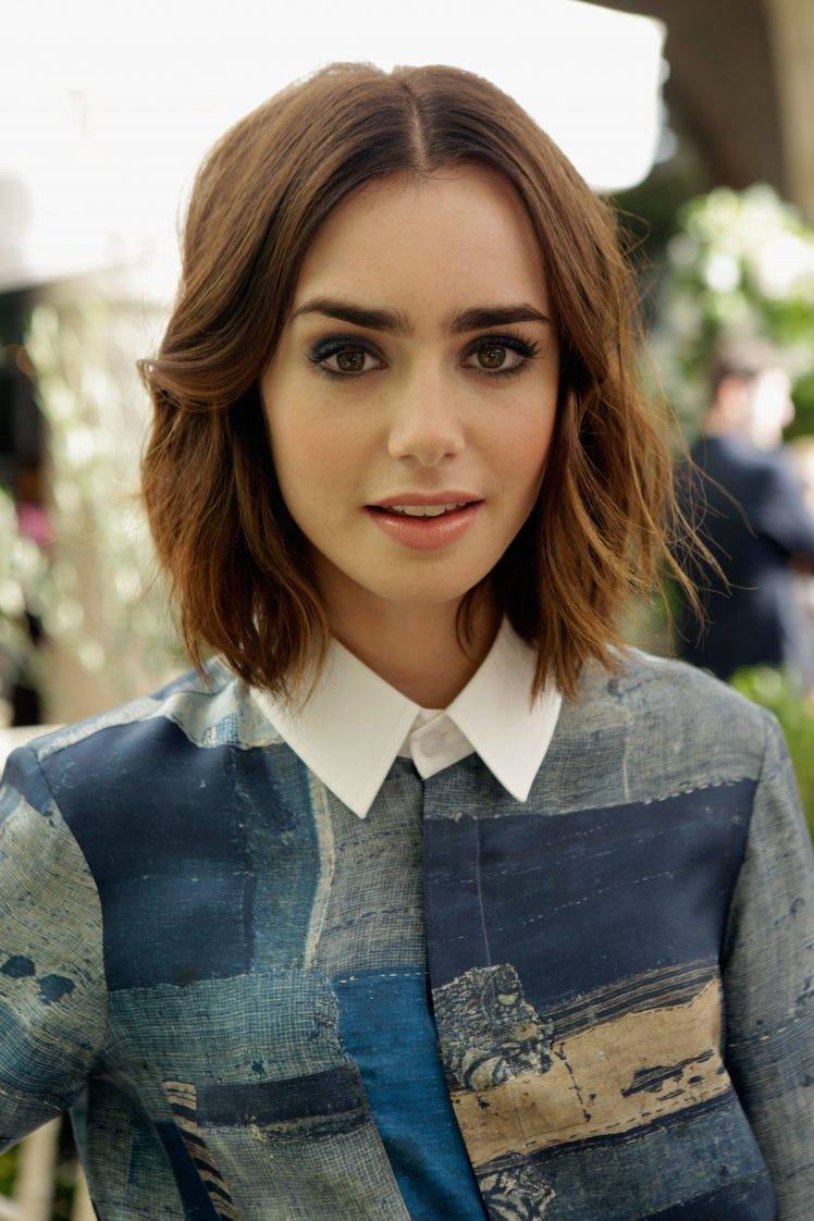 Lily Collins, Women, Brunette, Brown Eyes HD Wallpaper Desktop Background