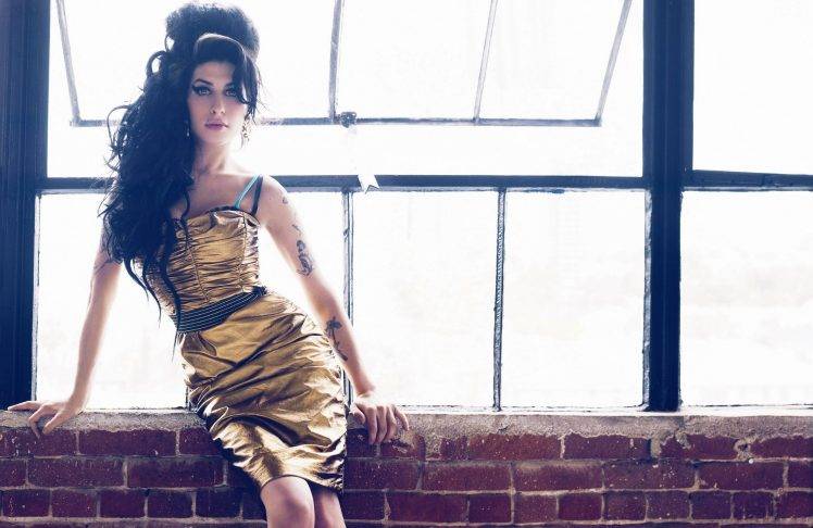 Amy Winehouse, Singer, Bricks, Tattoo, Window, Brunette HD Wallpaper Desktop Background