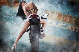 women, Model, Motorcycle, Tattoo, Ducati