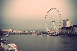 river, Boat, Ferris Wheel, Bridge, London Eye, London, River Thames
