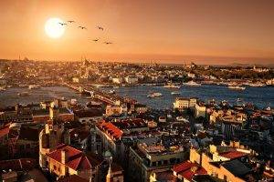 Istanbul, Turkey, Haliç, Galata Bridge, Cityscape, River