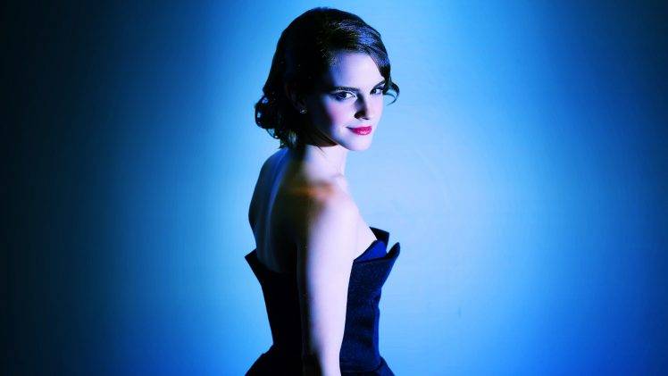 Emma Watson, Women, Brunette, Blue HD Wallpaper Desktop Background