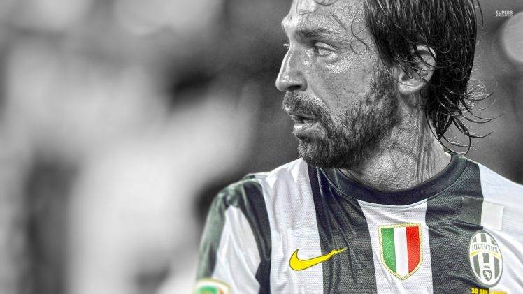 Pirlo, Italy, Pirlo, Juventus, Soccer, Selective Coloring HD Wallpaper Desktop Background