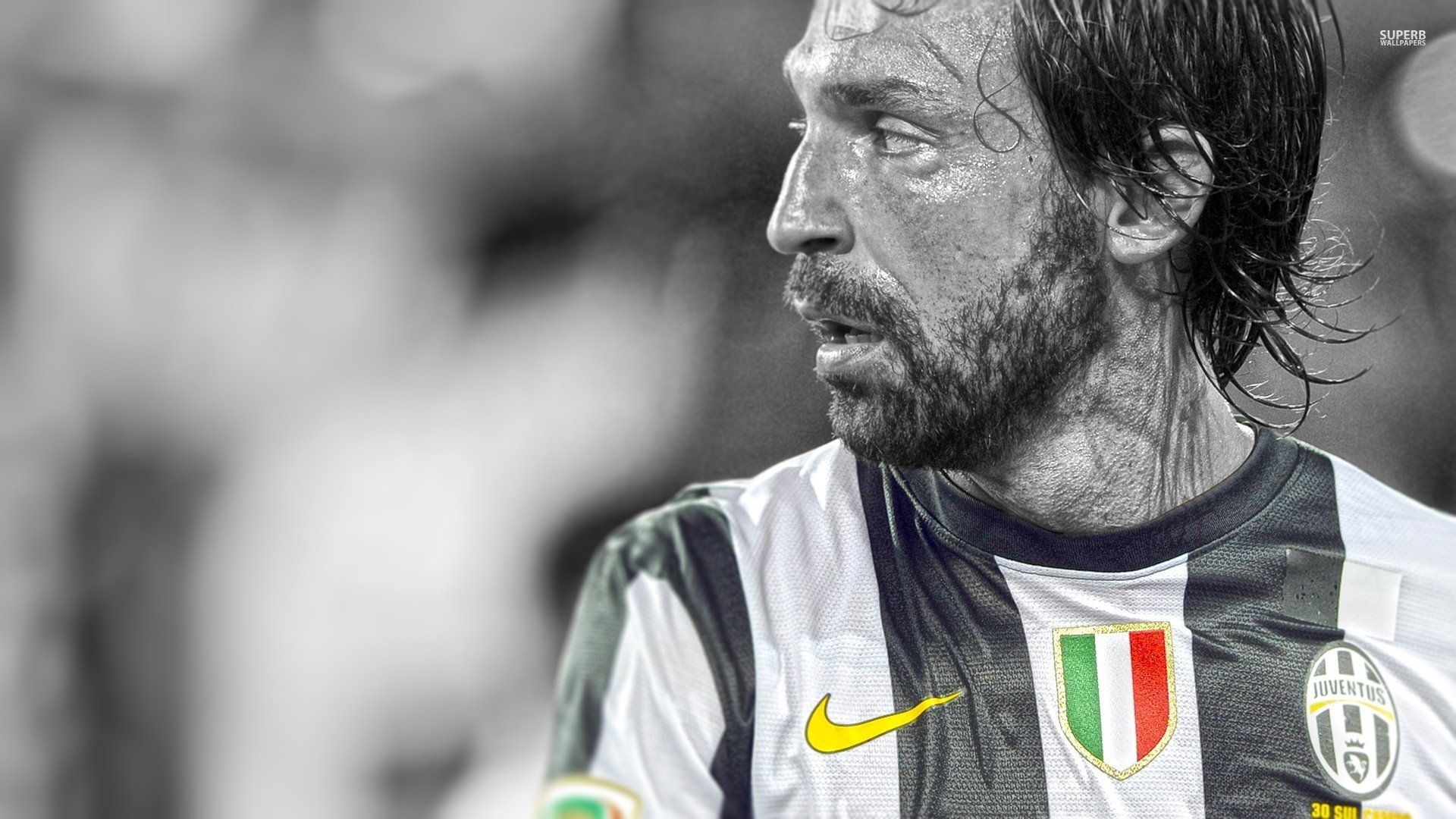 Pirlo, Italy, Pirlo, Juventus, Soccer, Selective Coloring Wallpaper