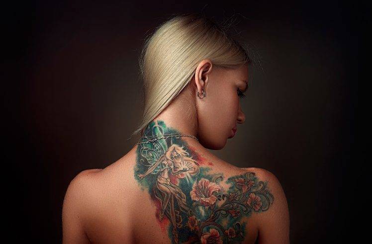 blonde, Women, Model, Tattoo HD Wallpaper Desktop Background