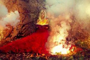 women, Model, Fantasy Art, Fire