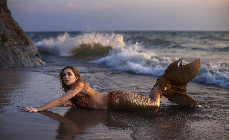 women Outdoors, Model, Women, Fantasy Art, Mermaids, Sea HD Wallpaper Desktop Background