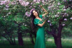 women Outdoors, Women, Model, Trees, Flowers