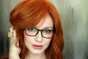 Christina Hendricks, Redhead, Women With Glasses, Closeup