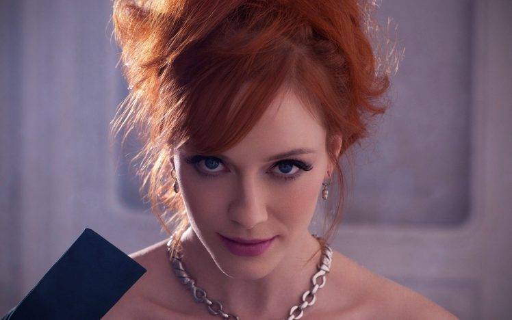 Christina Hendricks, Redhead, Looking At Viewer, Closeup HD Wallpaper Desktop Background