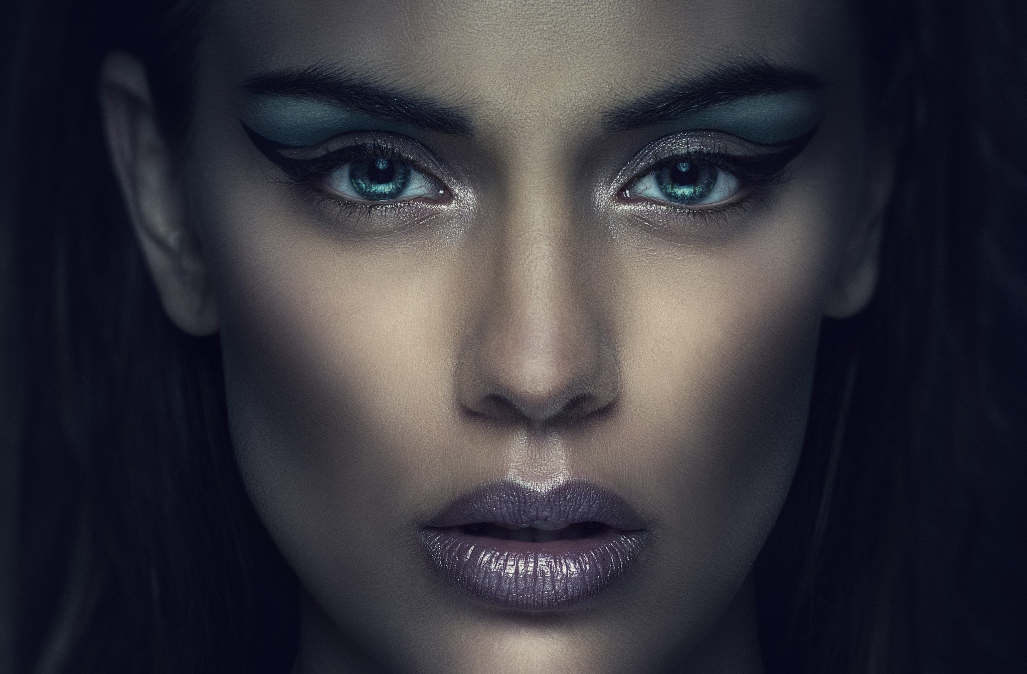 Women Model Face Closeup Makeup Wallpapers Hd