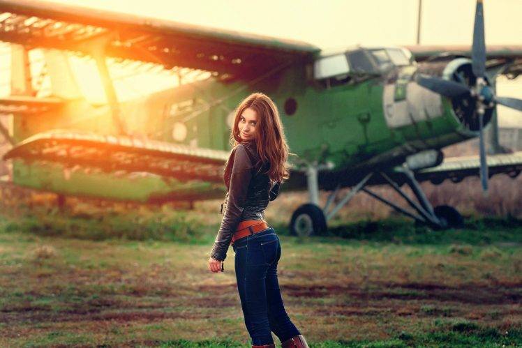 women, Women Outdoors, Model, Aircraft, Antonov An 2 HD Wallpaper Desktop Background