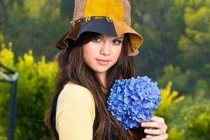 singer, Women, Selena Gomez, Actress, Celebrity, Flowers