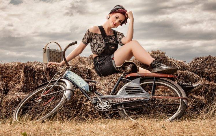women, Model, Bicycle HD Wallpaper Desktop Background