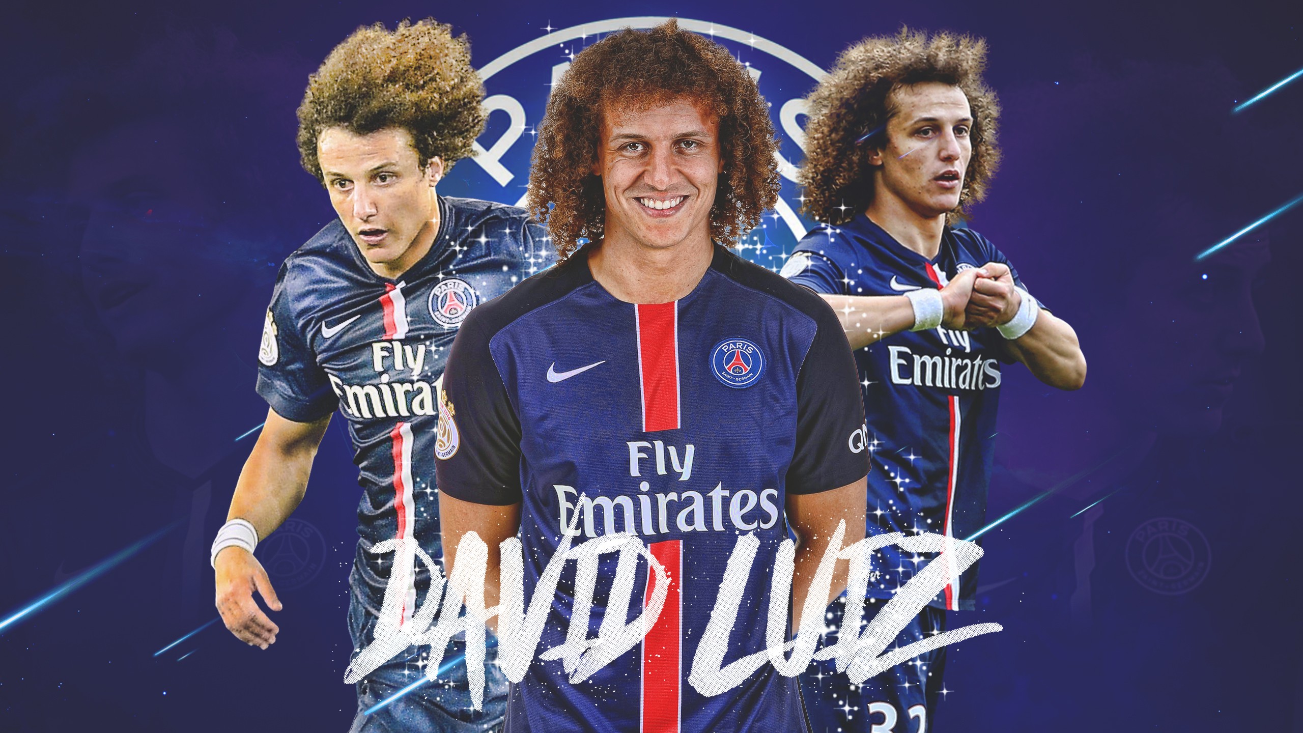 David Luiz, Footballers, P.S.G., Blue Wallpaper