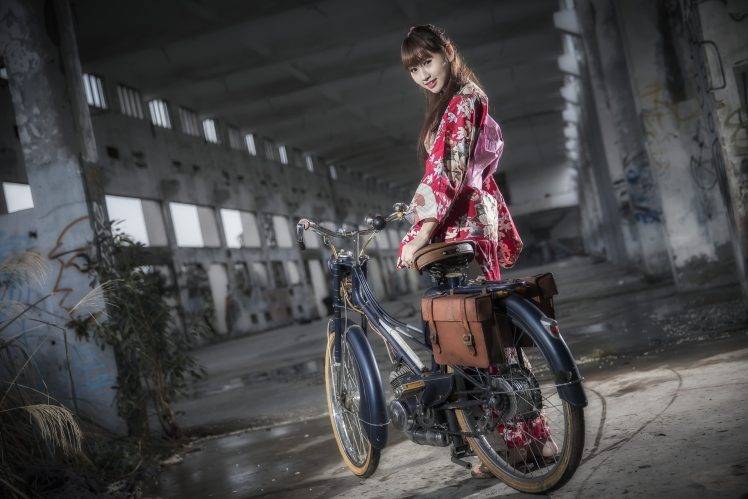 Asian, Women, Model, Bicycle HD Wallpaper Desktop Background