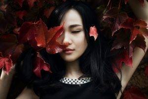 Asian, Model, Leaves