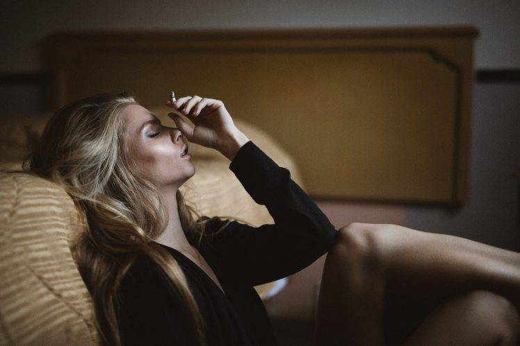 women, Model, Smoking HD Wallpaper Desktop Background