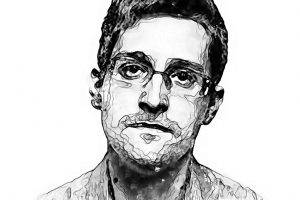 Edward Snowden, People, Painting, Portrait, Black, White