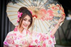 women, Asian, Model, Umbrella