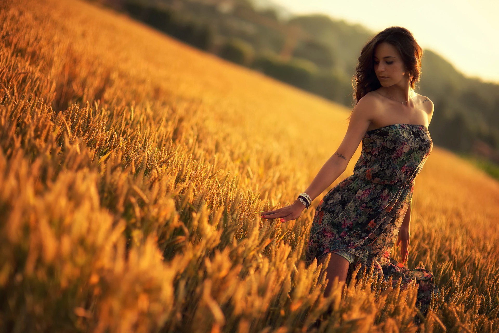 women Outdoors, Women, Model, Field Wallpaper