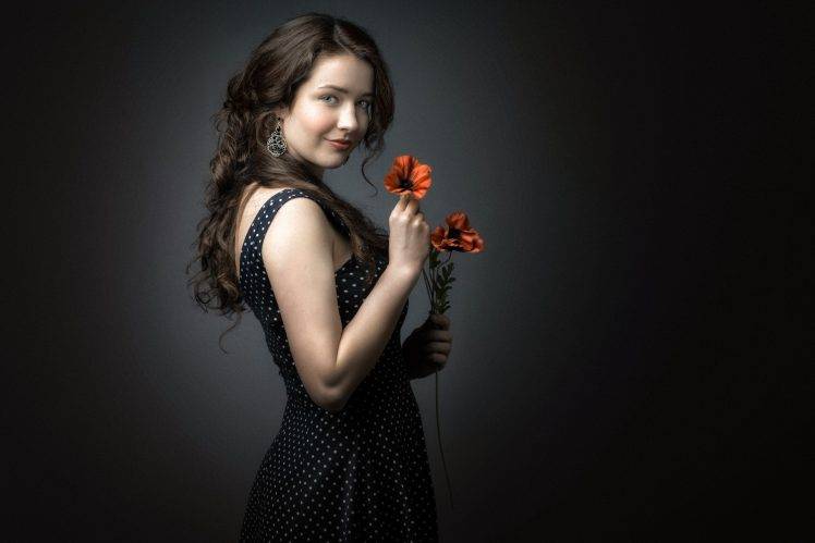 face, Women, Model, Portrait, Flowers HD Wallpaper Desktop Background